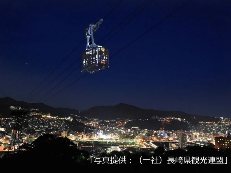 Nagasaki Gece Turunda Inasa Dağı, Glover Bahçesi ve Shianbashi