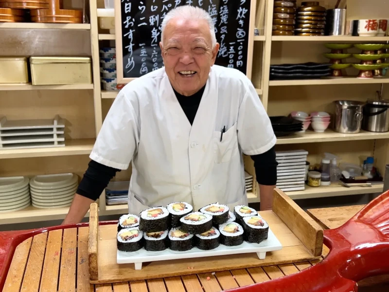 [Kumamoto/Kikuchi] 60 Yıllık Tecrübeye Sahip Şef ile Sushi Ruloları Yapmayı Öğrenin